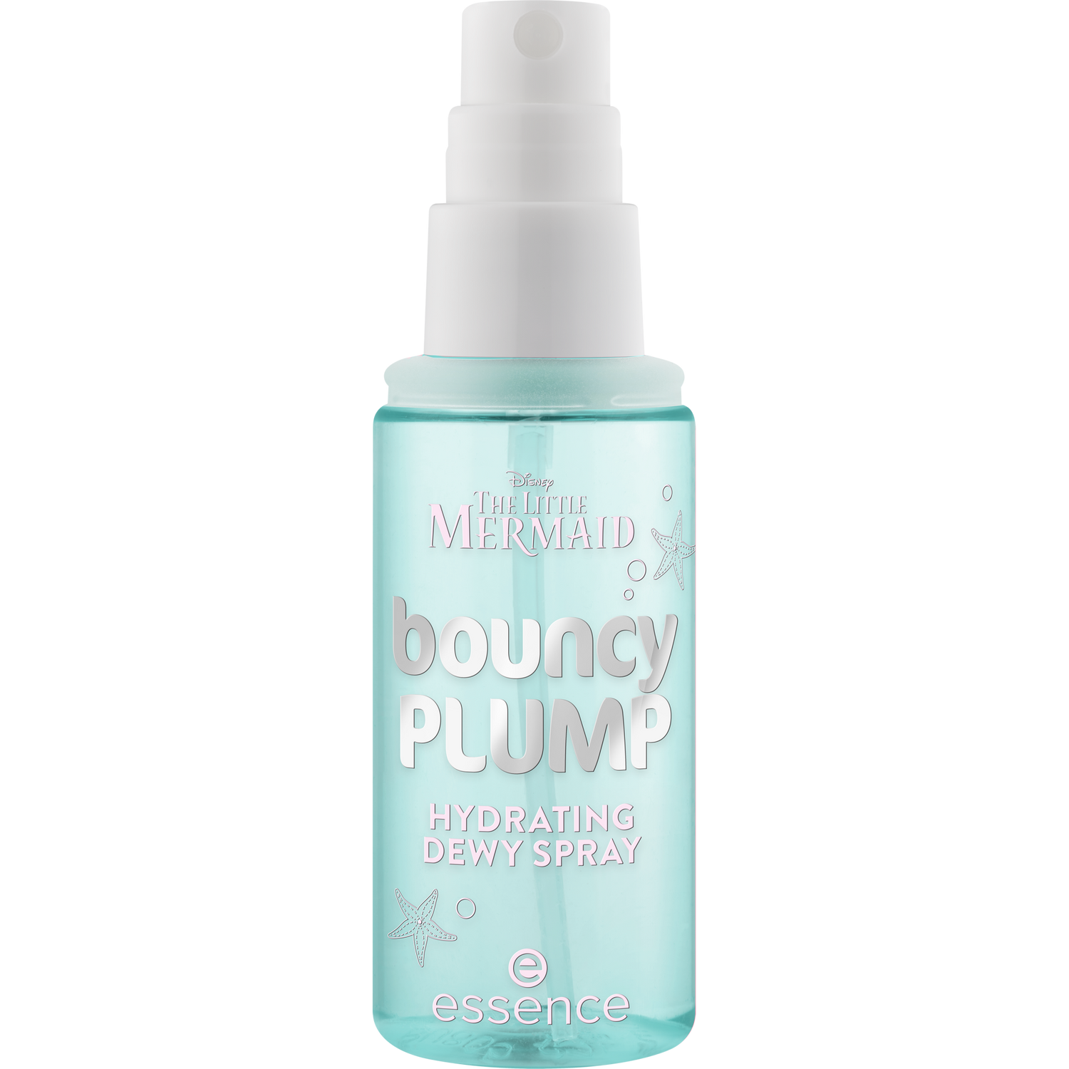 essence Little Mermaid kosteuttava glow kasvosuihke Ariel design pullossa