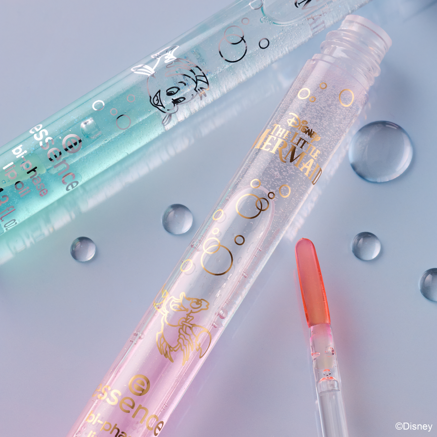 essence Disney THE LITTLE MERMAID bi-phase lip oil kosteuttava huuliöljy kiiltävään lopputulokseen