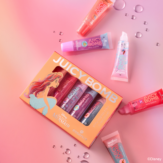 essence Disney THE LITTLE MERMAID JUICY BOMB shiny lipgloss crew huulikiilto setti 5 kpl