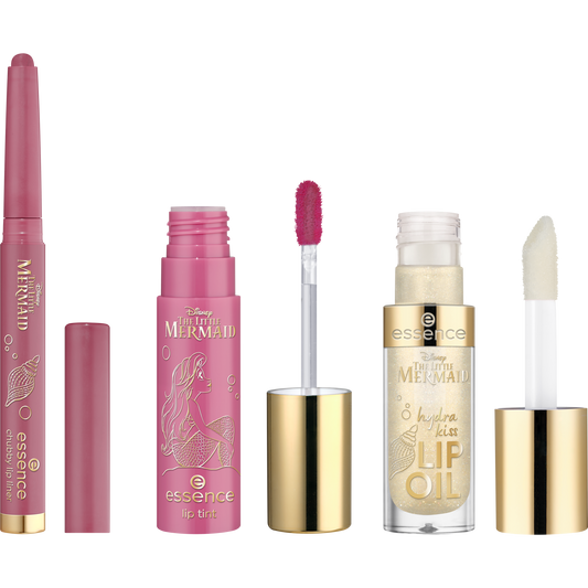 essence Disney THE LITTLE MERMAID lip combo kit huultenrajauskynä huulisävy ja huuliöljy setti