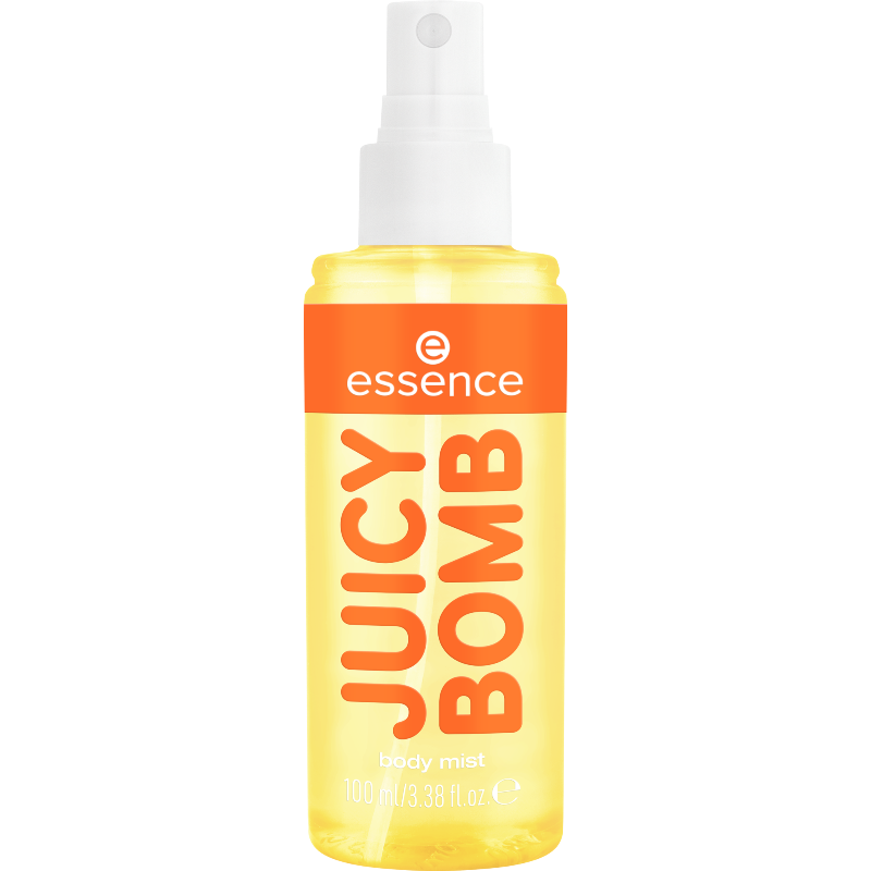 essence JUICY BOMB Sweet Drop Body Mist vartalosuihke 102 Caramel Cloud 100 ml auki