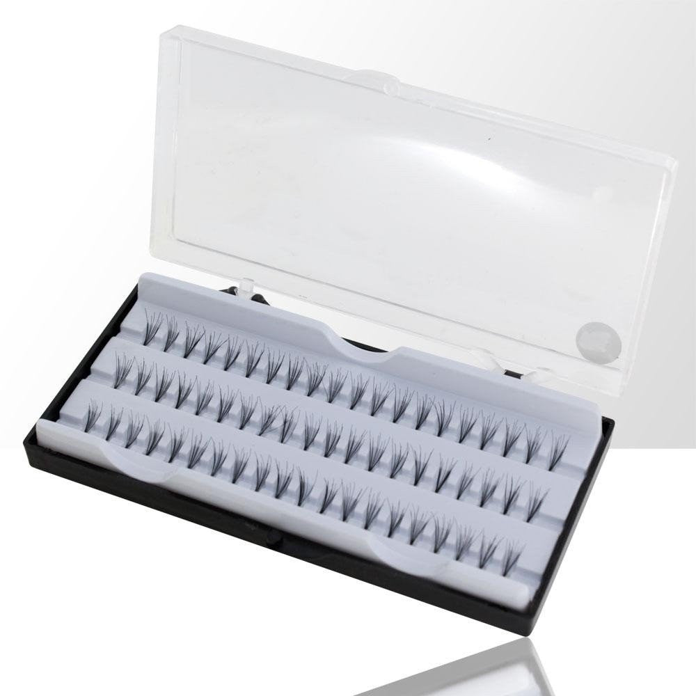 Musta ripsitupsurasia, jossa 60 kappaletta 10 mm ripsitupsuja pidentämään ja tuuheuttamaan ripsiä kauniisti.