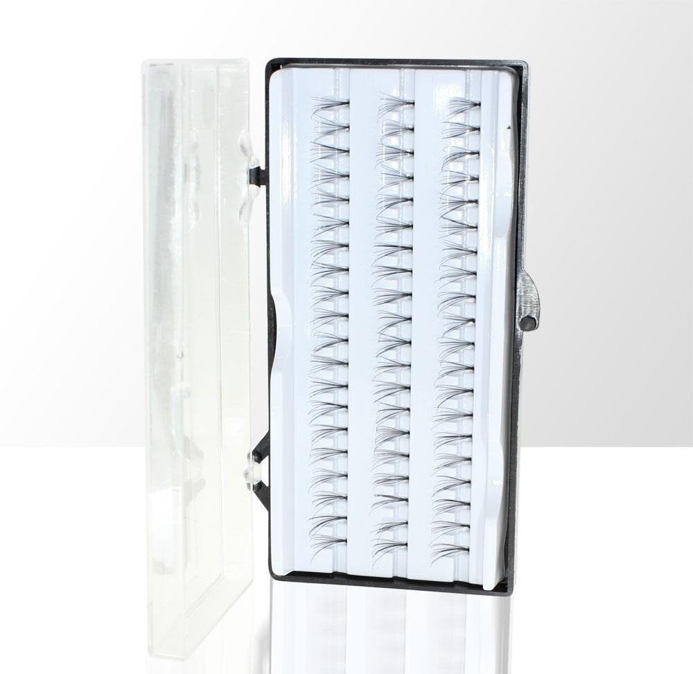 Musta ripsitupsurasia, jossa 60 kappaletta 12 mm ripsitupsuja luomaan pitkät ja näyttävät ripset helposti kotona.