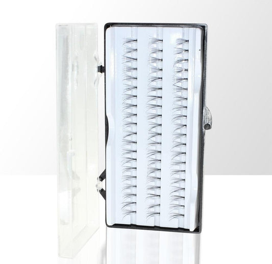 Musta ripsitupsurasia, jossa 60 kappaletta 12 mm ripsitupsuja luomaan pitkät ja näyttävät ripset helposti kotona.